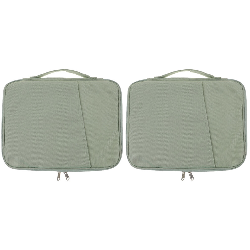 2Pcs Nylon Tablet Carrying Case With Handle Portable Storage Bag Green 3721060365768