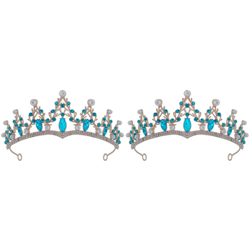2Pièces Diadème En Zinc , Couronne Élégante