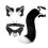 Faux Fur Wolf Fox Tail/Ears Collar 50cm WhiteBlack 3