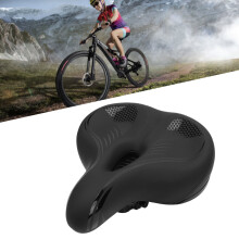 Bequemer Memory-Schaum-Fahrradsattel PU-Leder Schwarz