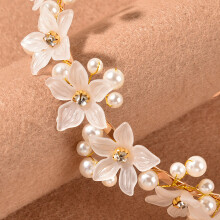 (Gold) Flower Pearl Headband - Luxe Hair Accessory