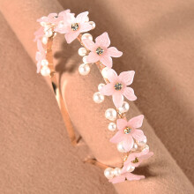 (Pink) Flower Pearl Headband - Luxe Hair Accessory