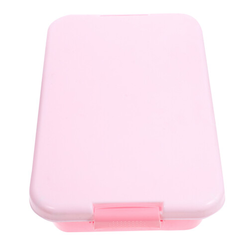 3Pièces Bac À Sable Rose ABS, Coffre Portable Couvercle Enfants 2