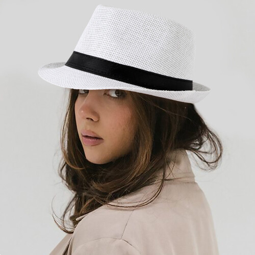 (White) UV-Proof Straw Hat for Beach & Outdoor