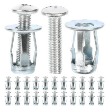 25Sets Threaded Petal Nut Inserts Silver for Metal and Plastic Fixings