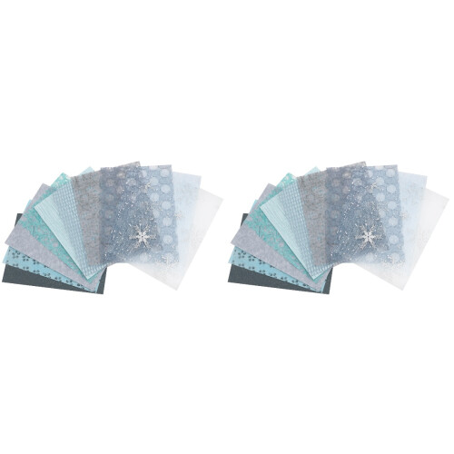 2Pcs Blue Scrapbook Decorative Paper Durable Textured DIY Craft Sheets