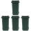 4Pcs Compact Dark Green Plastic Trash Can for Desk and Office Storage 1