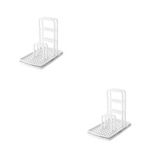 2Pcs Lightweight Plastic Sponge Holder Drain Rack White for Home