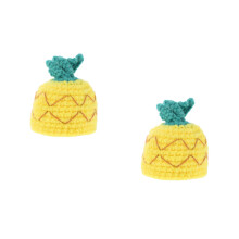 2Pcs Yellow Knitted Banana Hat Cotton Fun DIY Freshness Cap and Decor
