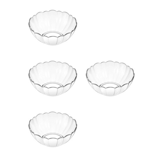 4Pièces Bols À Dessert Transparent Résistant Usage Cuisine 2