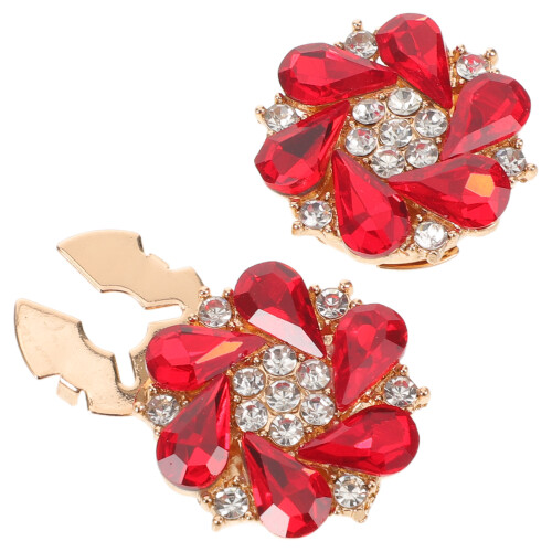 6Pièces Couvre-Boutons Strass , Clips Détachables Pour 2