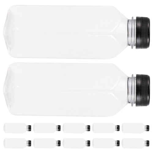 36Pcs Large Capacity Black Plastic Juice Bottles Lid 1