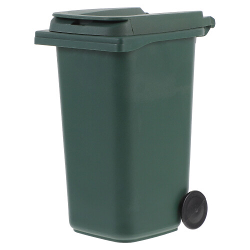 4Pcs Compact Dark Green Plastic Trash Can for Desk and Office Storage 1