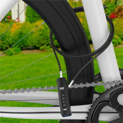 Cable Combination Lock, Comes with Three Rubber Coated Steel Wire Rope Combination Padlocks, Replaceable Rope