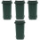 4Pcs Compact Dark Green Plastic Trash Can for Desk and Office Storage 4