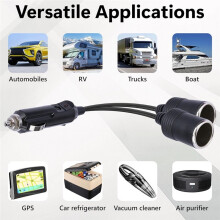 2PCS 12V Double Cigarette Lighter Adapter, 1 to 2 Car Cigarette Lighters Splitter 2 Socket, Car Charger Splitter