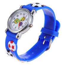3St Blauwe Horloges Met Cartoonprint, Duurzaam En Licht