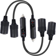 2PCS 12V Double Cigarette Lighter Adapter, 1 to 2 Car Cigarette Lighters Splitter 2 Socket, Car Charger Splitter