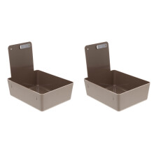 2St Grijze Beugel Opslagdoos Plastic Retainer Box Stevig En Compact