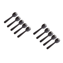 200St Voedselveilige Zwarte Plastic Sporks 2-in-1 En