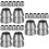 24Pcs Metal Wedges Sturdy Silver Hammer Handle Reinforcing Kit 8