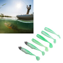 2 Box Pea Green Soft Silicone Swimbaits, 127g Artificial Fishing Baits