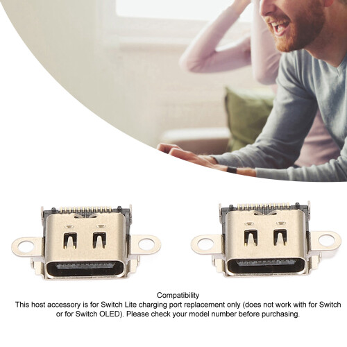 2 Pieces USB C Dock Connector for Switch Lite HDH-001 Replacement Charging Port 2