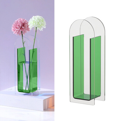 Green Tint Acrylic Vase Home Accessory 2