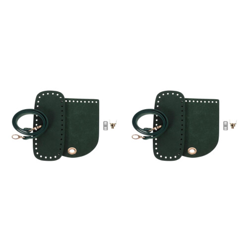 2Pièces Kit Couture Sac À Main PU Vert Accessoires De