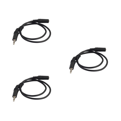 3Pièces Rallonge Casque Jack 3,5mm Noir Pour Usage Auto