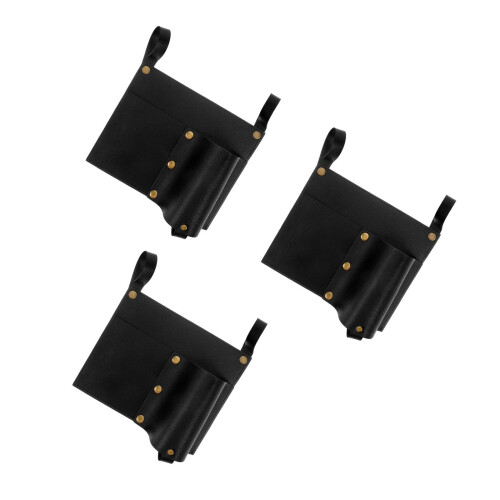 3Pièces Accoudoir Noir PU Multifonction Pour Chaise De Camping