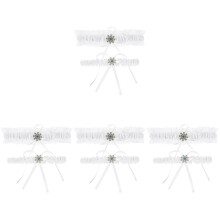 4Sets Witte Bruids Been Kanten Ring Elastische Klassieke Garter Set