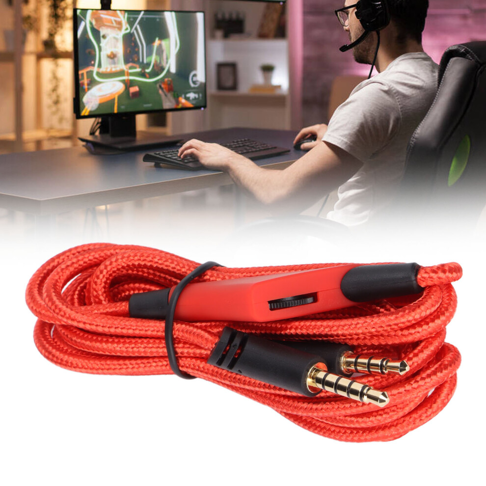 Replacement Audio Cable With Volume Control For A10 A40tr Gaming Headset, 2M, Red 9301387730032
