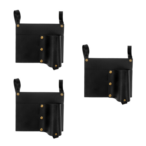 3Pièces Accoudoir Noir PU Multifonction Pour Chaise De Camping 2