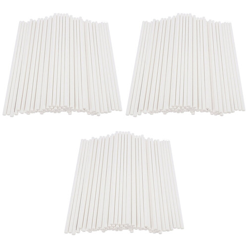 300Pièces Bâtons En Papier Solides Pour Sucettes Gâteaux 2