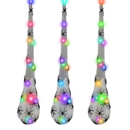 3-pack upplysta Halloween-spindeläggspåsar