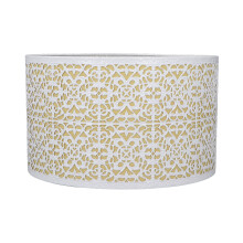 Metal Hollow Out Table Lamp Shade, E27/E14, 25cm Diameter, White/Yellow
