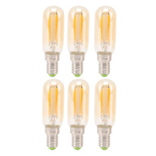 2 lampadine LED a tubo lungo E14 4W2700K in vetro dorato