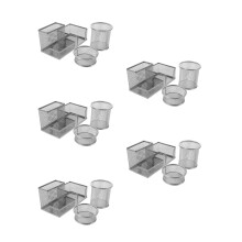 5Sets Multifunctionele Zilveren Pennenbak Voor En Thuis