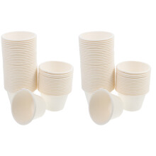 100St Witte Pulp Wegwerp Dessertbekers Voor Ijs En Hapjes