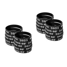 50St Herbruikbare Zwarte Silicone Armbanden Voor Afstudeer Evenementen