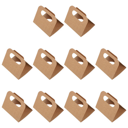 40Pièces Porte- Kraft Papier Café Portable Marron 2