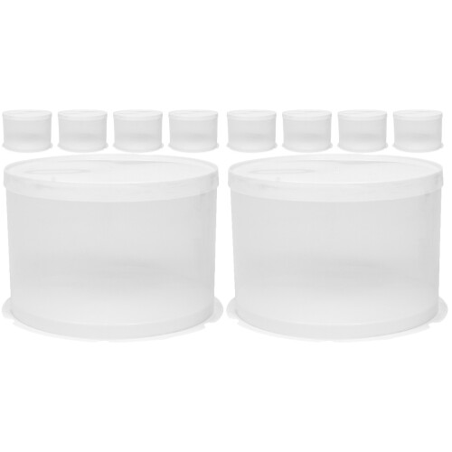 10St Compacte Witte Taartdozen Met Koepeldeksel Voor Cupcakes