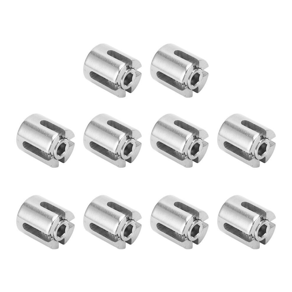 10 Pcs 316 Stainless Steel Cross Cable Clamp High Tensile Strength Wire Rope Railing 8791388628277