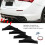 Rear Bumper Diffuser ABS Curved Glossy Black Spoiler Shark Fin 4pcs Universal 11