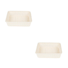 2St Beige PP Rietenmand Imitatie Broodmand Opberger Voor Thuis