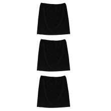 3St Zwarte Elastische Kant Sliprok Polyester Onder Jurk
