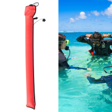 Inflatable Diving Surface Marker Buoy 1.15mx13cm Orange Red with Vent Valve
