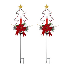 Spectaculaire kerstverlichting, kerstdecoraties op zonne-energie, LED-kaarsen voor buiten, metalen tuinpalen, automatisch inschakelende verlichting