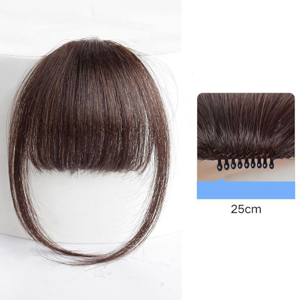 Hue-Grain (SideburnsãDark Brownã) Natural Thick Bangs Wig For Women - 50 Char